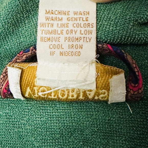 Vtg Victoria's Secret Gold Label Robe Womens XS S  Paisley Green Old Money Luxe - Picture 10 of 12